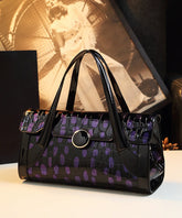 Mode Schwarz Pring Krokodil Muster Tote Handtasche